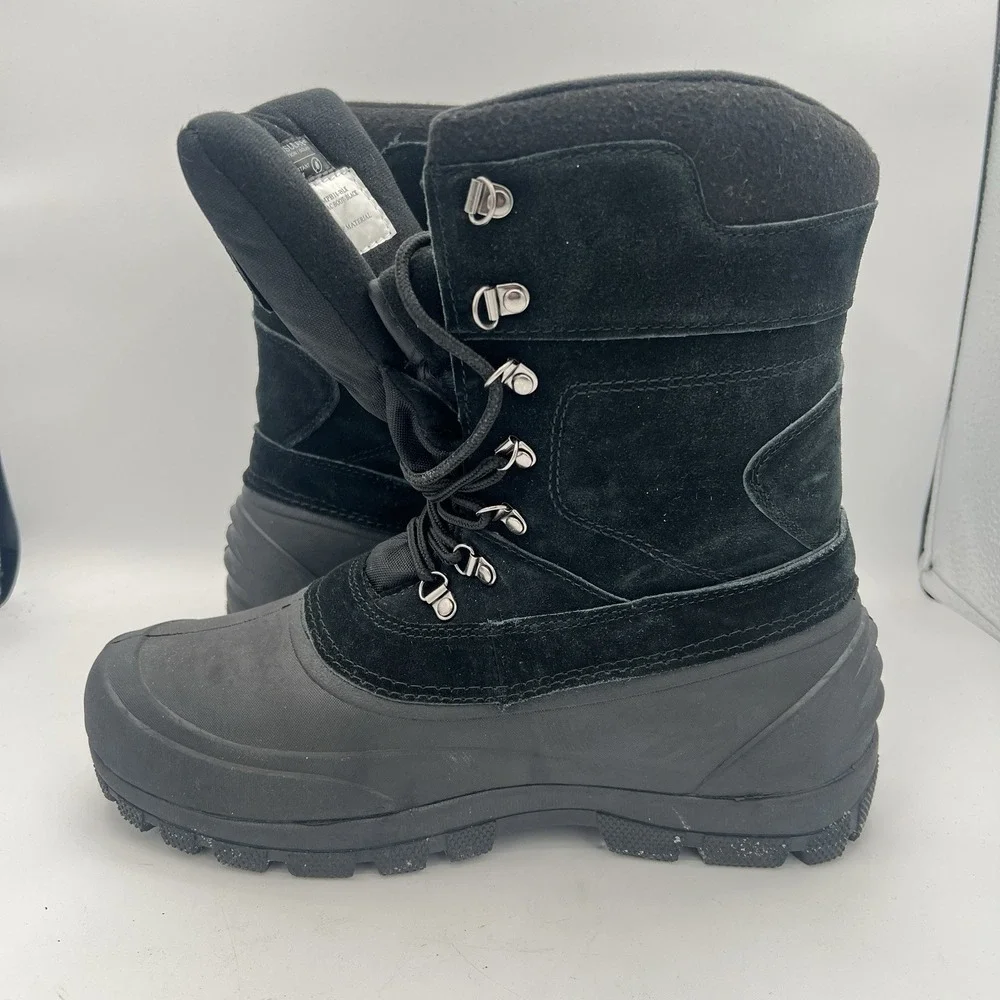 Field And Stream Black Leather Rubber Lined Hunting Boots‎ Size 10 Waterproof